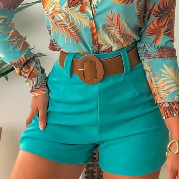 Summer Office Lady Shorts High Waist Solid Color Back Zipper Skinny Hot Pants Fashion Slim Suit A- line Women Shorts Streetwear - Image 4