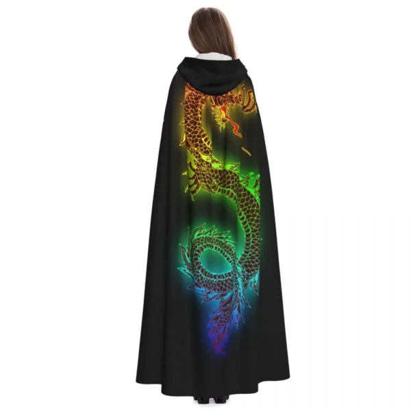 Long Cape Cloak Dragon Hooded Cloak Coat Hoodies Elf Purim - Image 4