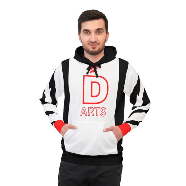 Bold Graphic Athletic Hoodie, Unisex Sporty Sweatshirt, Trendy Fitness Apparel, Streetwear Style, Perfect for Gym, Sports Events, and [...] - Image 4