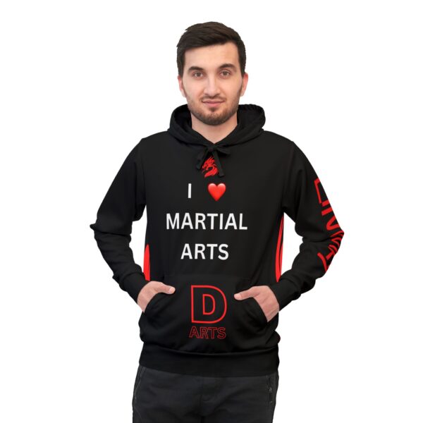 I Love Martial Arts Hoodie, Athletic Hoodie for Fighters, Customized Sportswear, Perfect Gift for Martial Arts Enthusiasts, Training Gear - Image 4