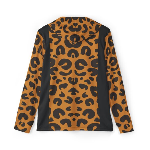 Men's Leopard Print Hoodie, Sportswear Jacket, Animal Print Activewear, Trendy Workout Clothing, Unique Hooded Sweatshirt - Image 3