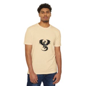 Dragon Graphic Unisex CVC Jersey T-shirt - Gothic Style Tee, Gift for Fantasy Lovers, Casual Wear, Birthday Present, Everyday Comfort