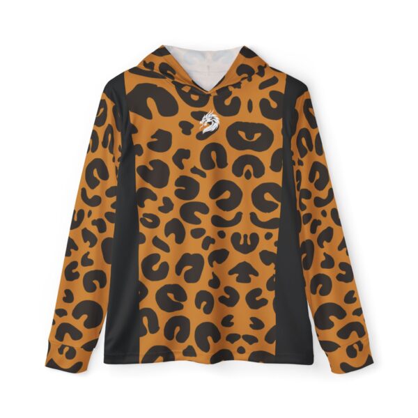 Men's Leopard Print Hoodie, Sportswear Jacket, Animal Print Activewear, Trendy Workout Clothing, Unique Hooded Sweatshirt - Image 2