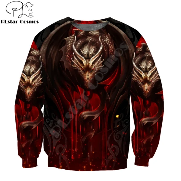 Amazing Dragon Tattoo 3D All Over Printed Men's Hoodie & Sweatshirt Autumn Unisex Zip Hoodies Casual Streetwear KJ821 - Image 3