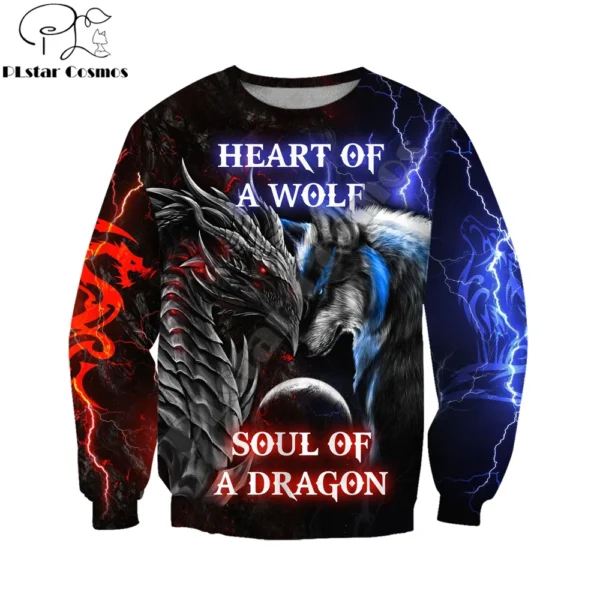 Heart of a Wolf, Soul of a Dragon 3D Printed Fashion Mens Autumn Hoodies Sweatshirt Unisex Streetwear Casual Zip Jacket Pullover - Image 5