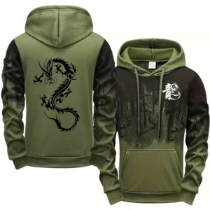 Men's Hooded Sweatshirt Chinese Dragon Printed Hoodie All Season Daily Casual Sporty Pullover Home Outdoor Comfort Fashion Top
