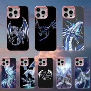 Game Blue-Eyes White D-Dragon Phone Case For iPhone 16,15,14,13,12,11,Mini,Pro,SE,MAX Pink Matte Silicone Cover