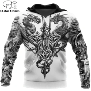 Jesus Christ Cross and Dragons Tattoo 3D All Over Printed Fashion Men's Hoodie Unisex zipper Hoodie Casual Tracksuits KJ995