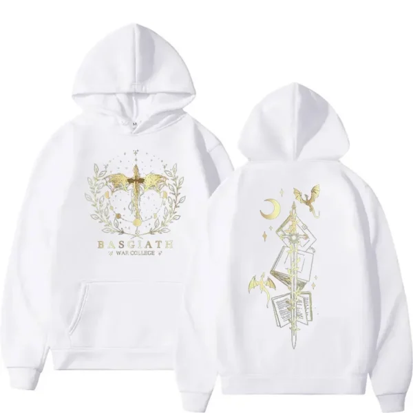 2025 Basgiath War College Fourth Wing Hoodie Men Women Fashion Retro Dragon Rider Sweatshirt Pullover Clothing Hoody