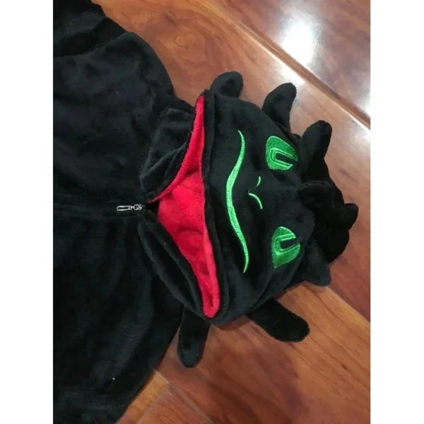2025 New Toothless White Black Dragon Onesie Adult Unisex Flannel Pajama Anime Cosplay Costume Train Your Night Fury Sleepw ★ ★ - Image 6
